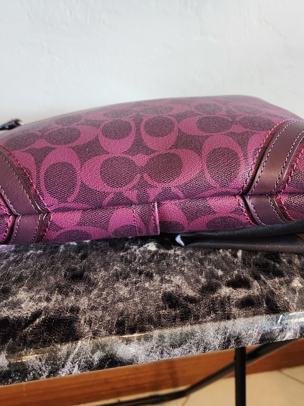 Coach Soho Monogram Zip Shoulder Bag In Deep Plum From 2011 - Picture 4 of 12